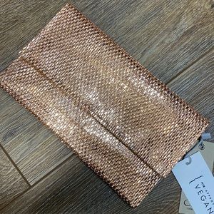 Rose gold shiny clutch
